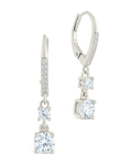 Sterling Silver Magdalena Brilliant Cut CZ French Clip Earrings