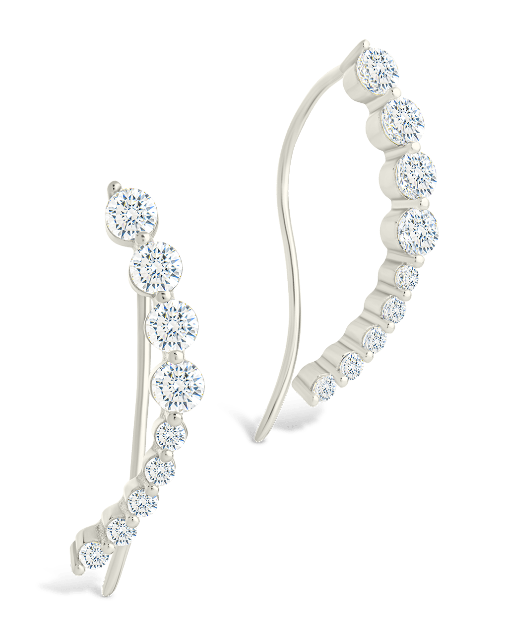 Sterling Silver Brilliant Round CZ Crawlers