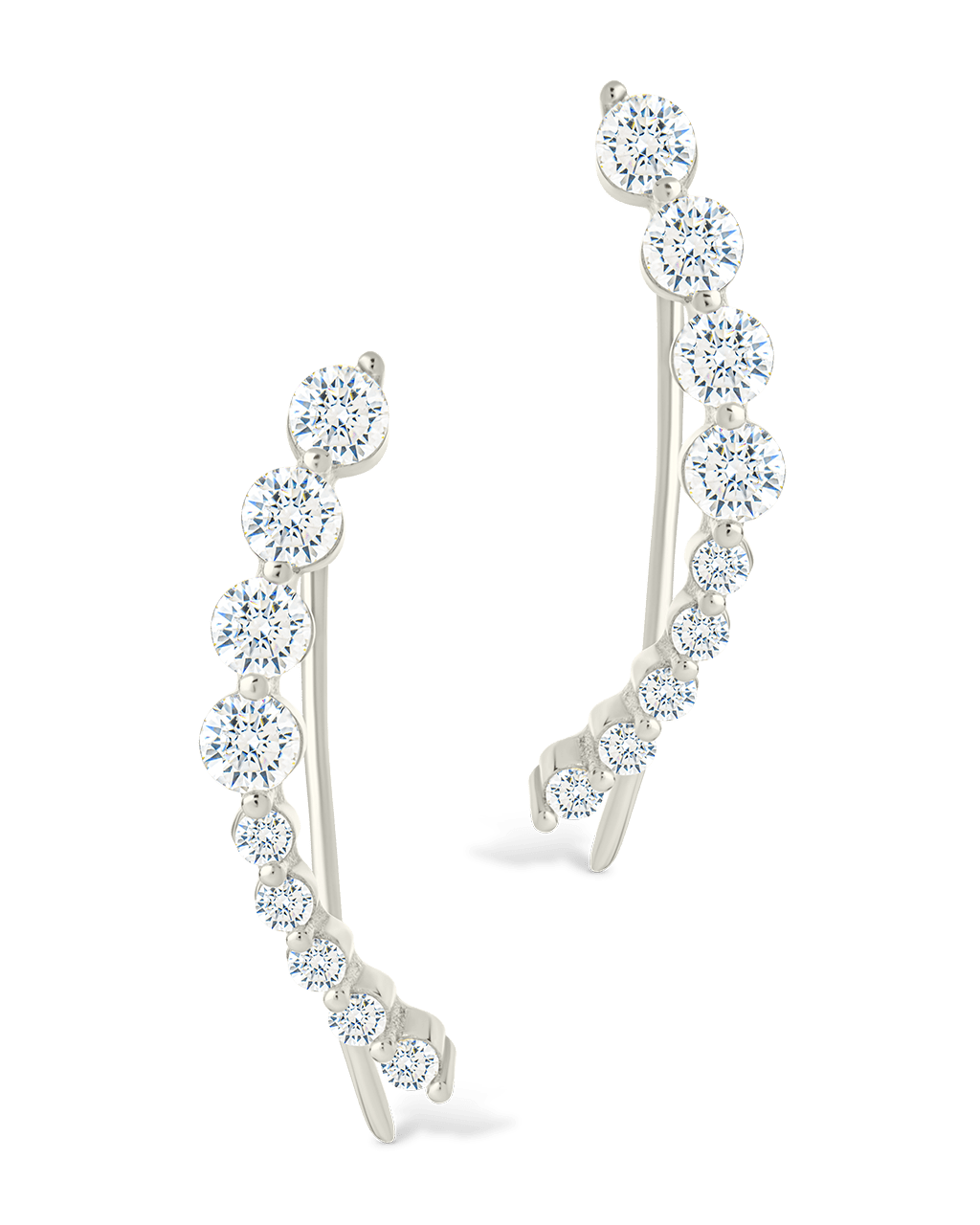Sterling Silver Brilliant Round CZ Crawlers