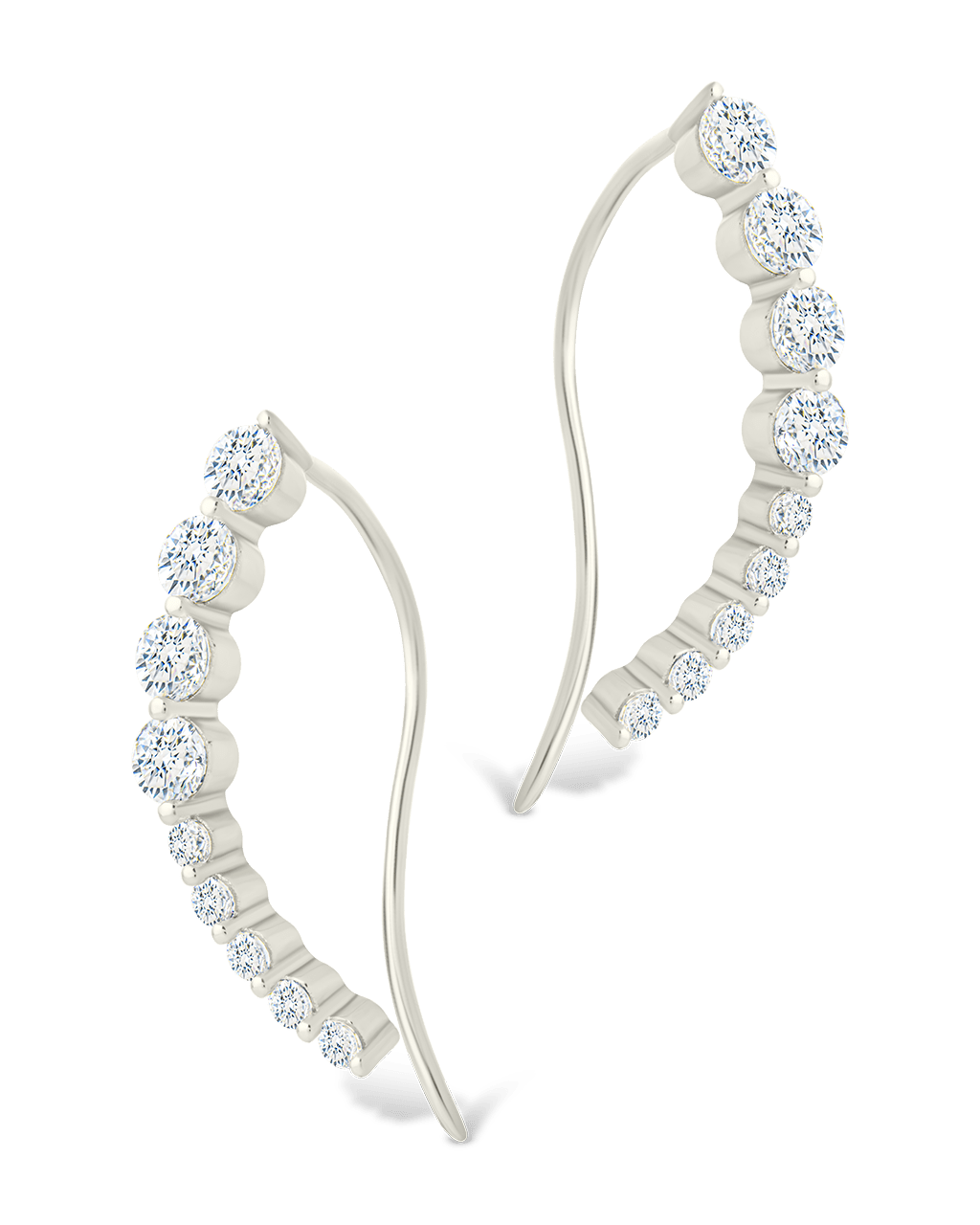 Sterling Silver Brilliant Round CZ Crawlers