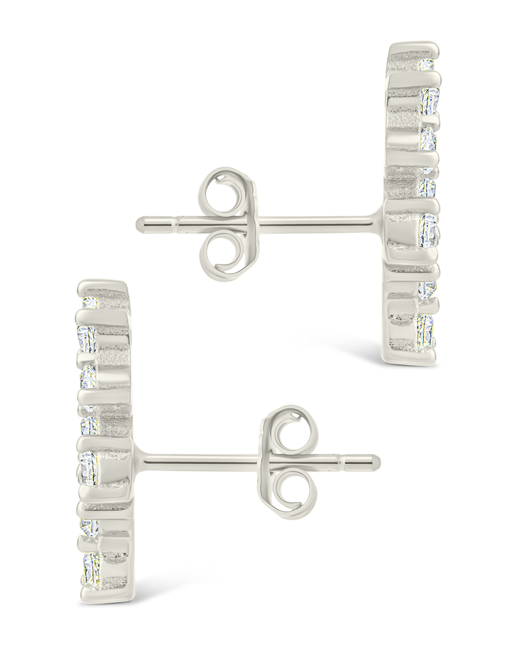 Sterling Silver Round Cut Cluster CZ Crawlers