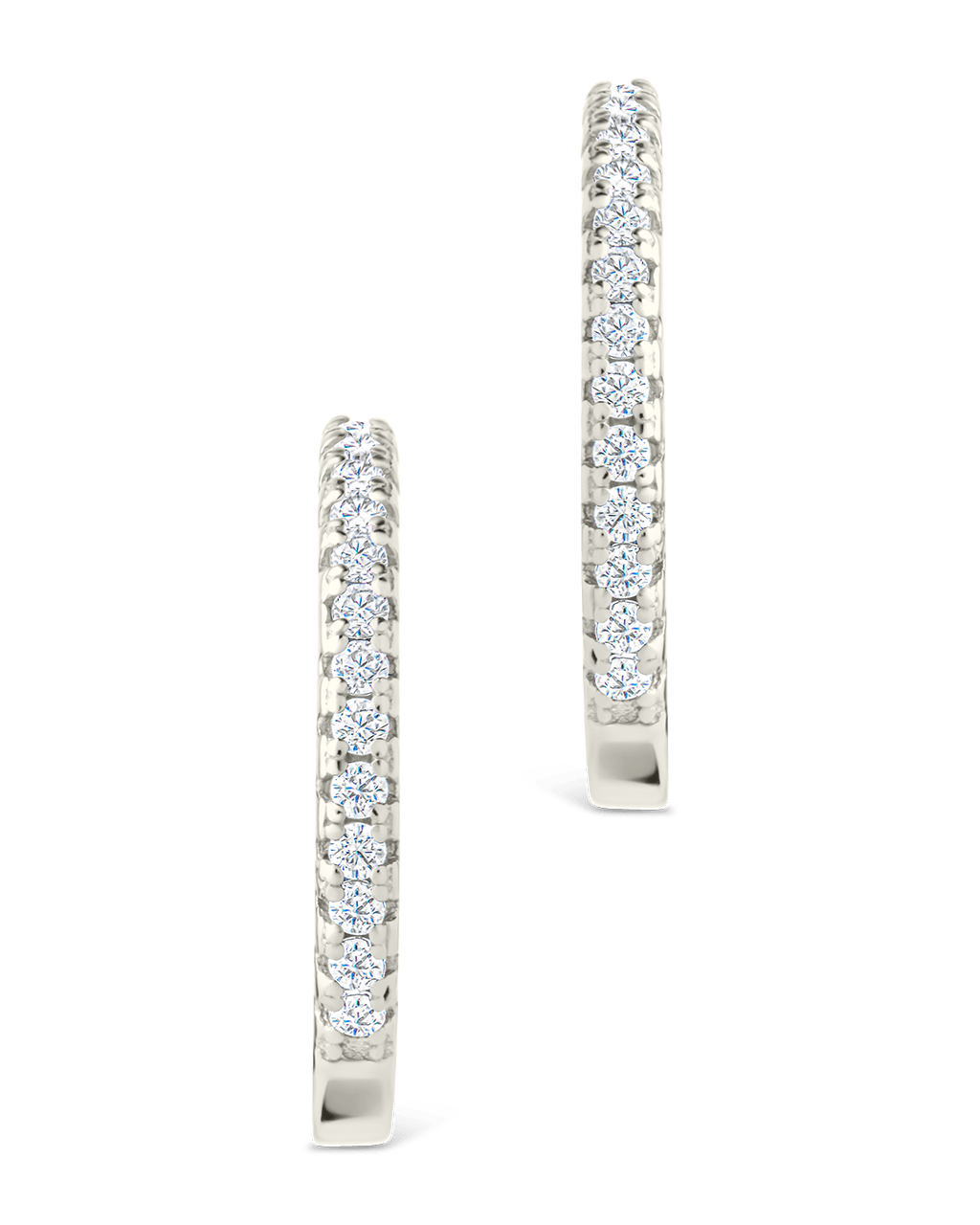 Sterling Silver Thin Bezel Statement Hoops