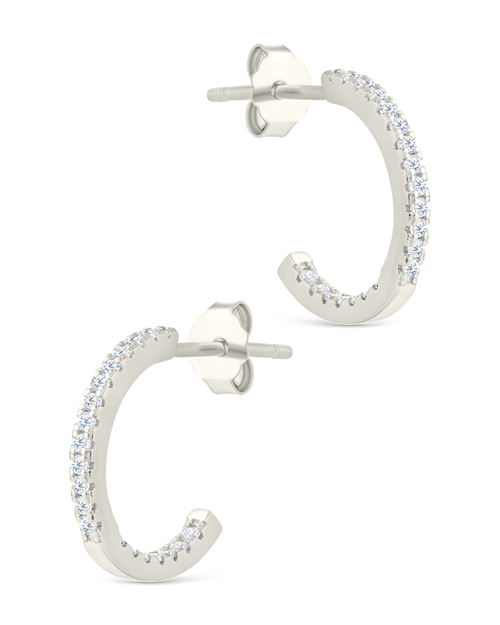 Sterling Silver Thin Bezel Statement Hoops