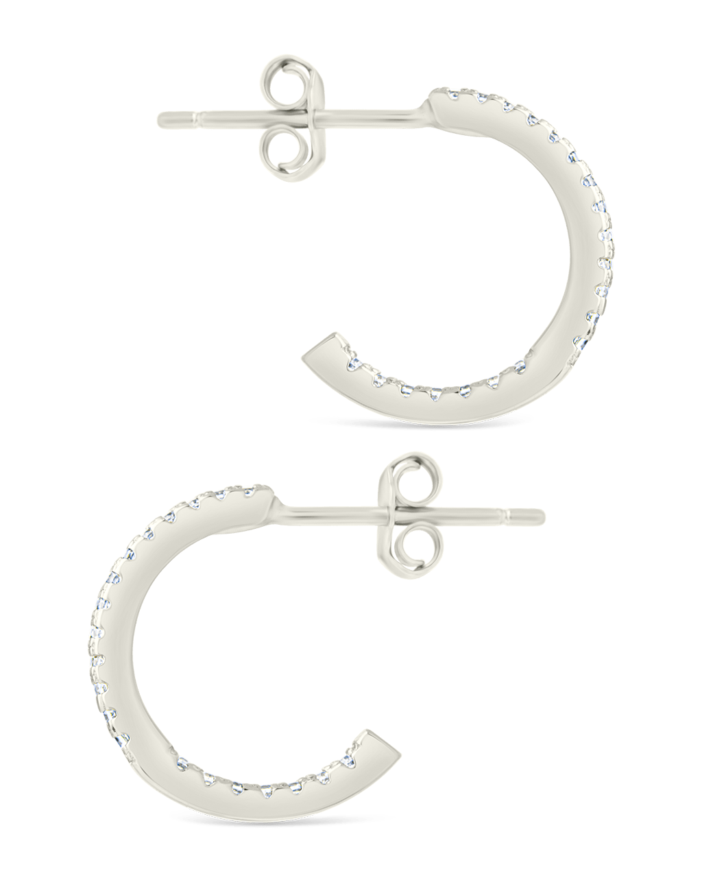 Sterling Silver Thin Bezel Statement Hoops