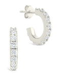 Sterling Silver Eleri CZ Tube Hoops