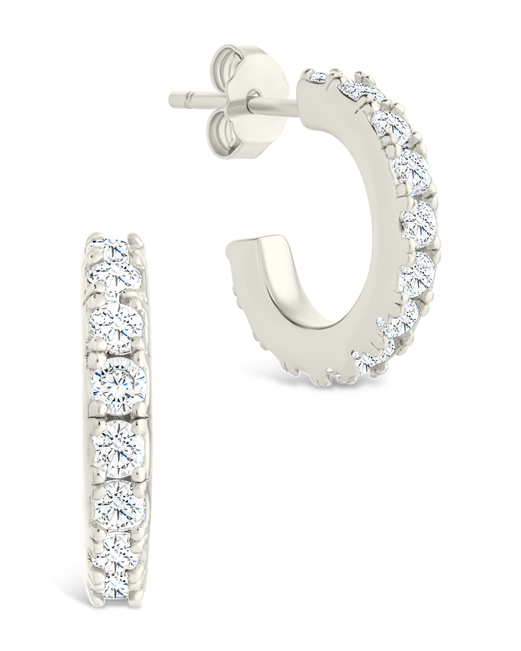 Sterling Silver Eleri CZ Tube Hoops