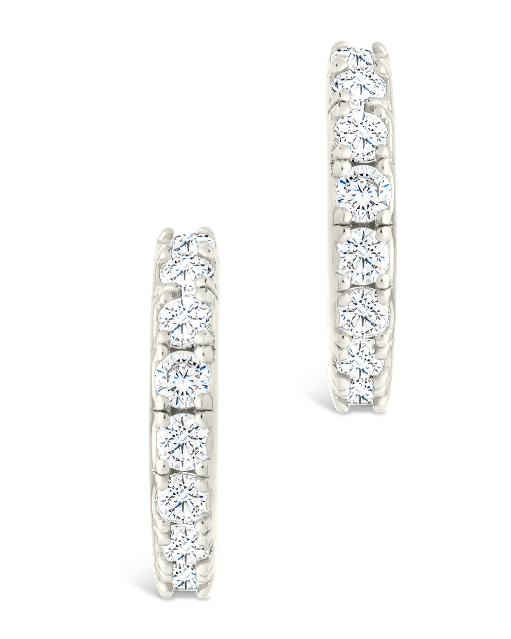 Sterling Silver Eleri CZ Tube Hoops