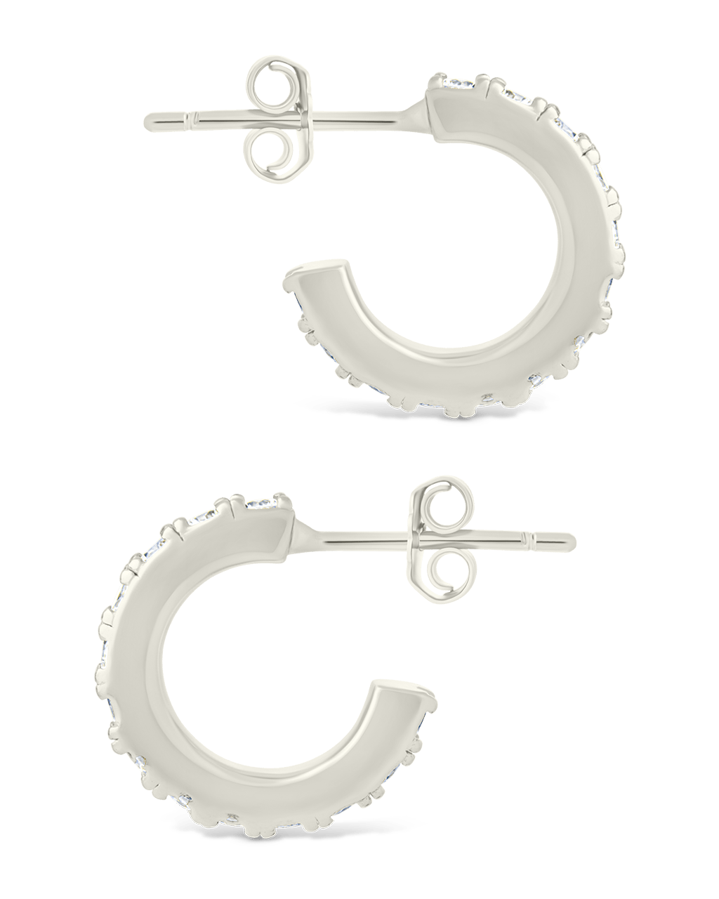 Sterling Silver Eleri CZ Tube Hoops