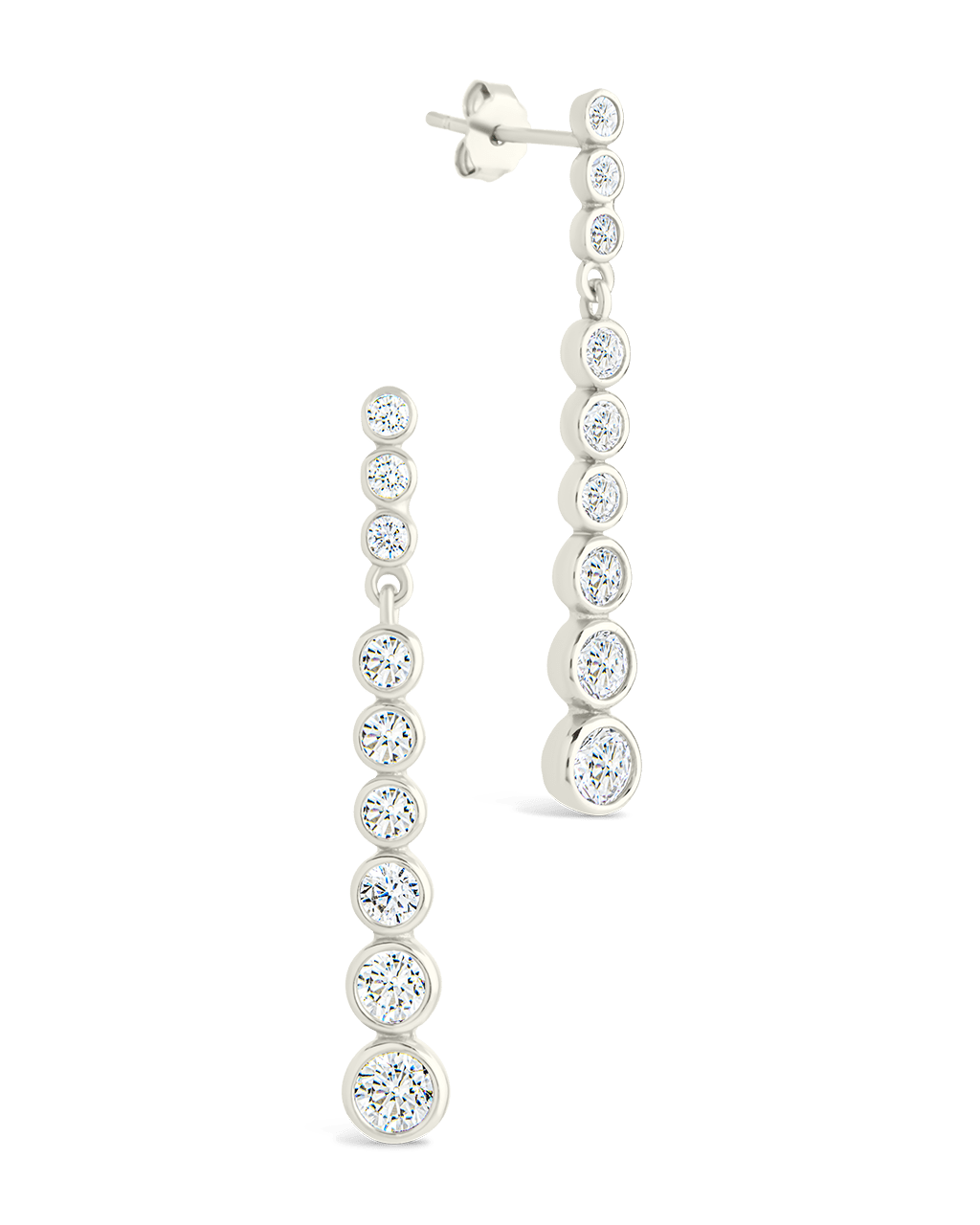 Sterling Silver Helene Brilliant Cut CZ Dangle Earrings
