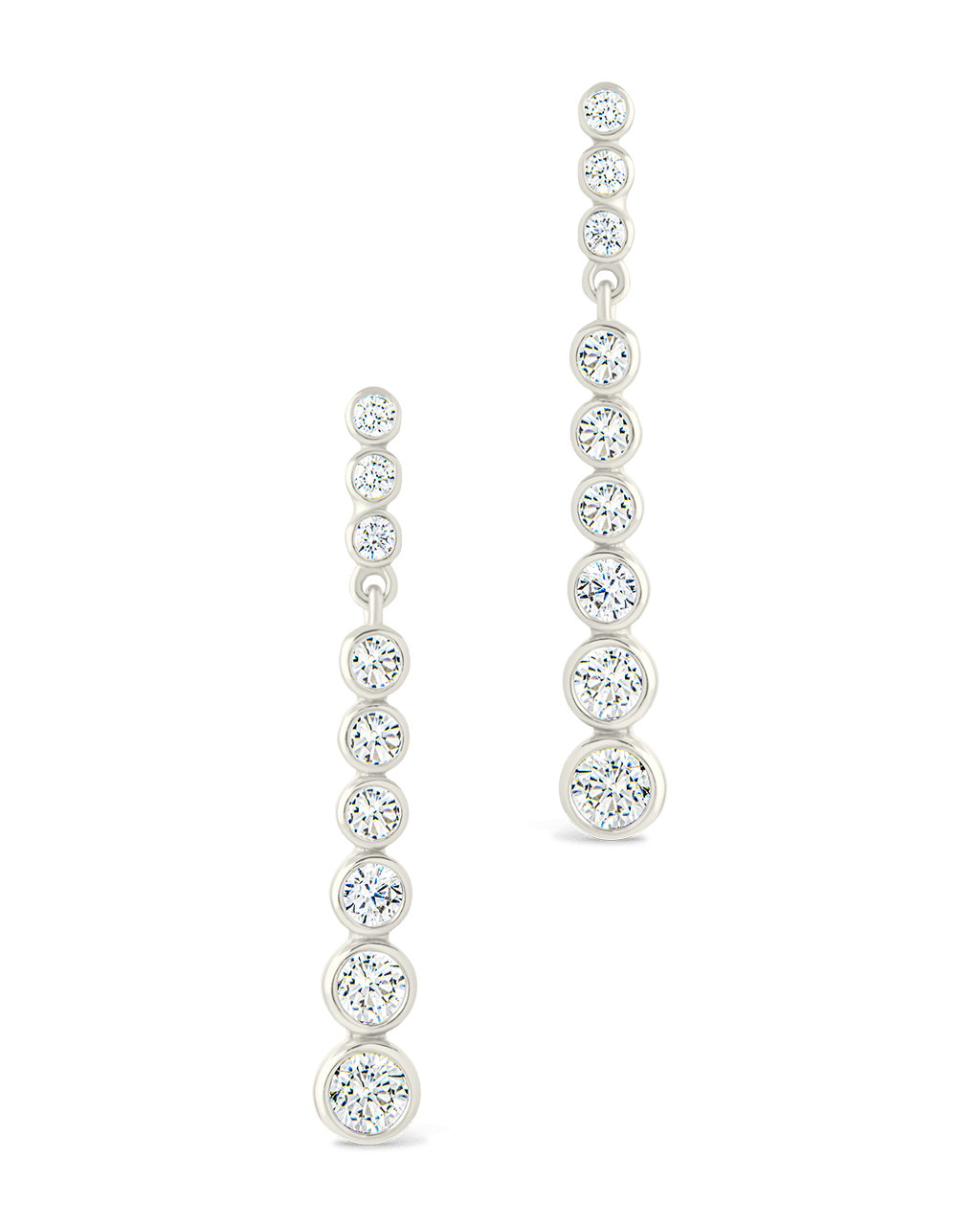 Sterling Silver Helene Brilliant Cut CZ Dangle Earrings