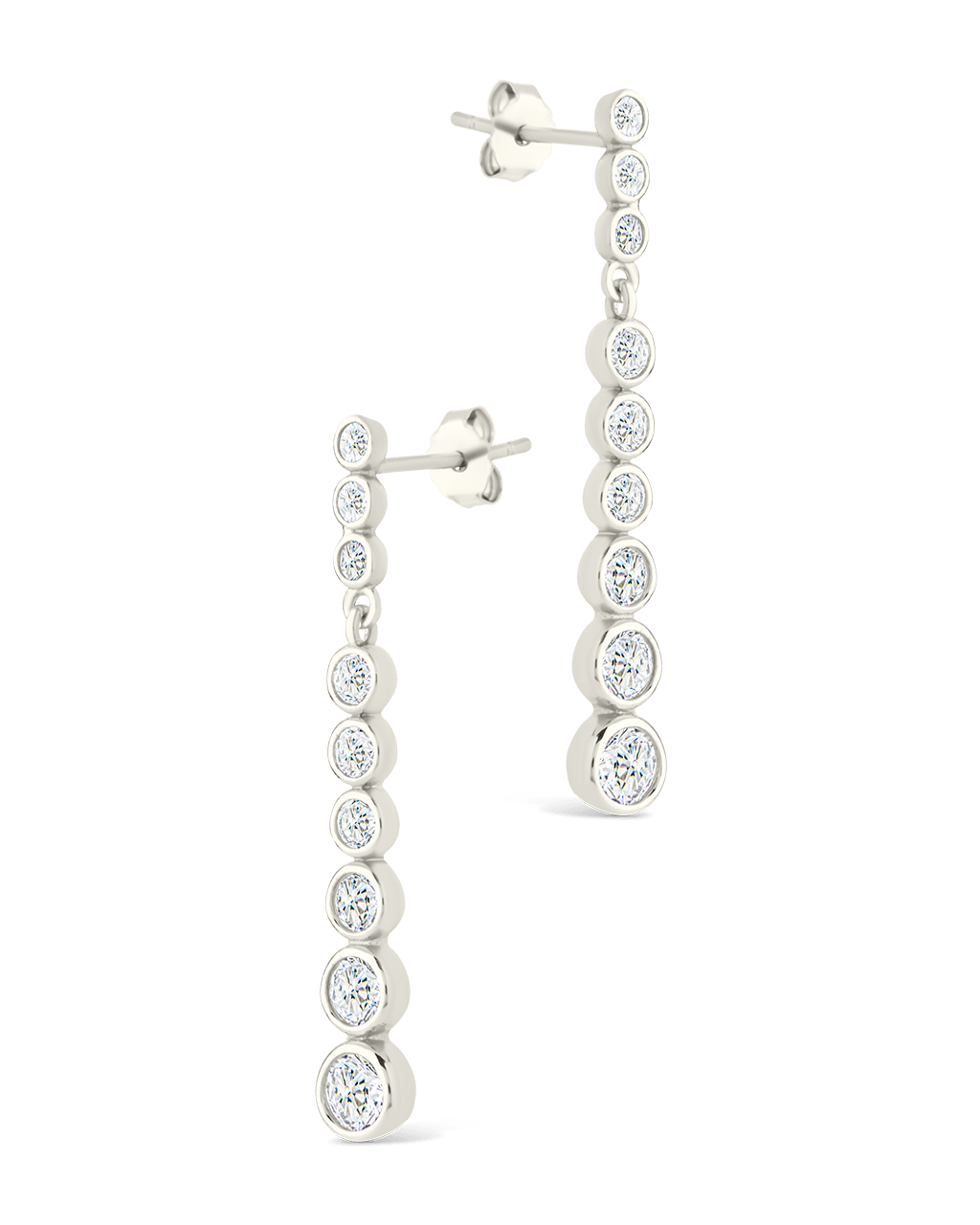 Sterling Silver Helene Brilliant Cut CZ Dangle Earrings