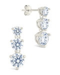 Sterling Silver Opaline Brilliant Cut CZ Studs
