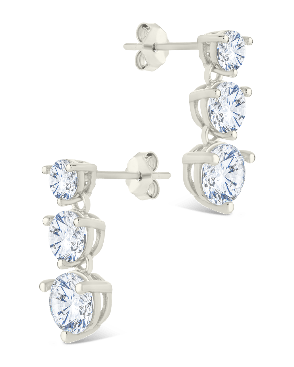 Sterling Silver Opaline Brilliant Cut CZ Studs