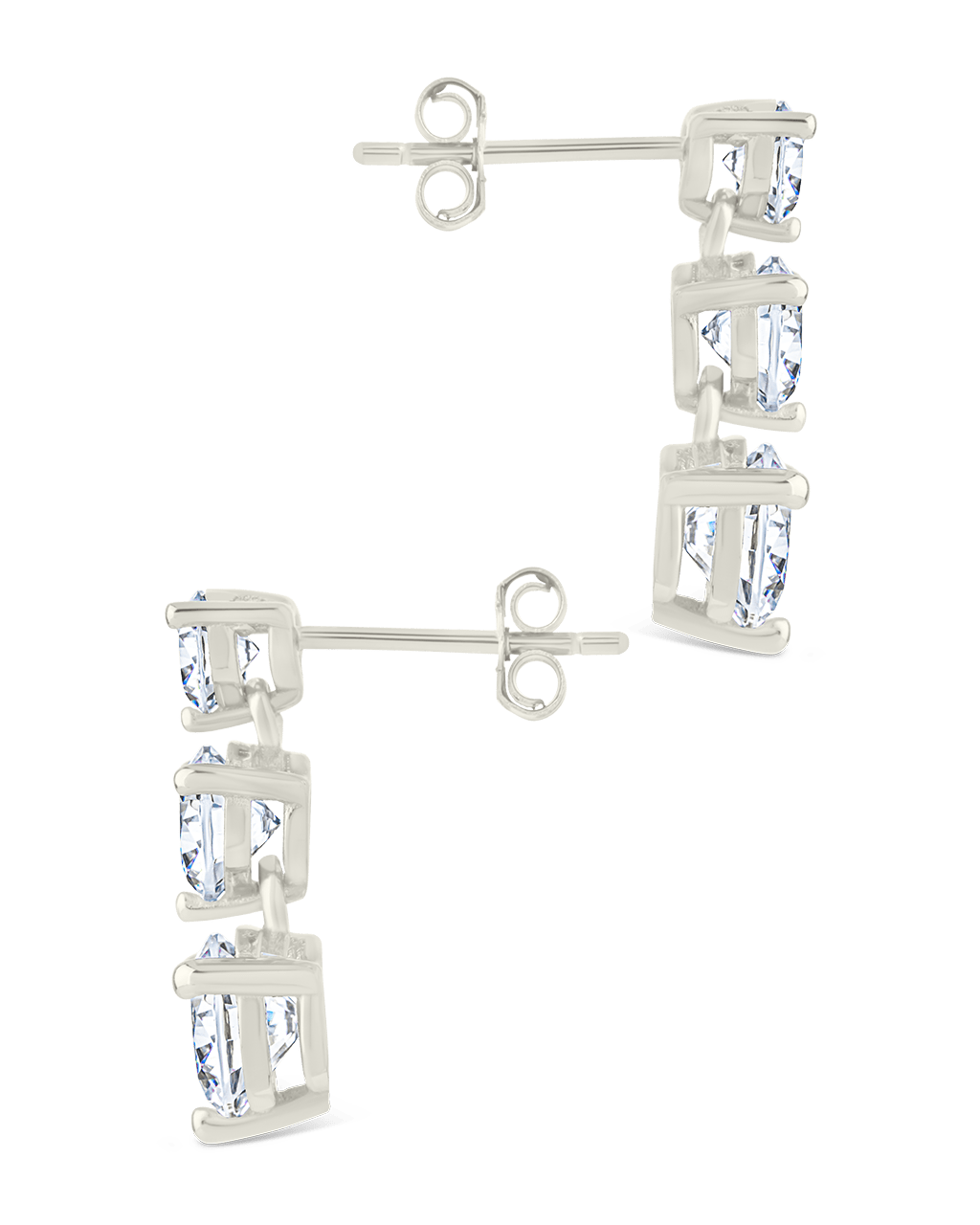 Sterling Silver Opaline Brilliant Cut CZ Studs