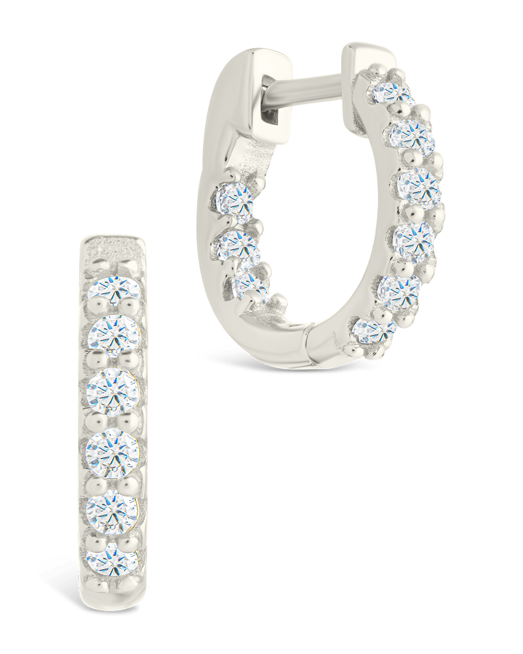 Sterling Silver Constance CZ Studded Statement Hoops