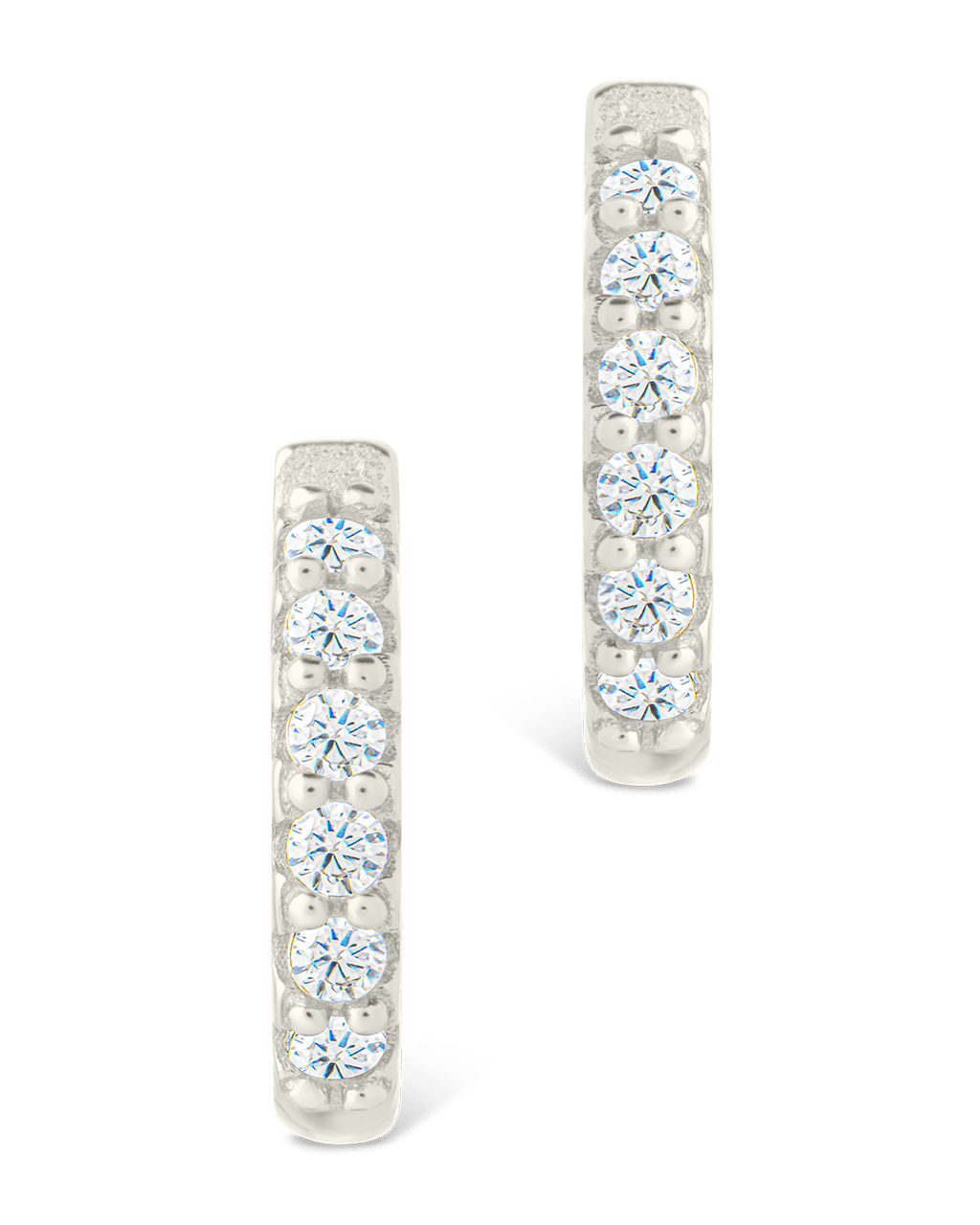Sterling Silver Constance CZ Studded Statement Hoops