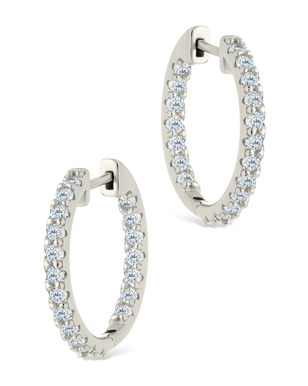 Sterling Silver Constance CZ Studded Statement Hoops