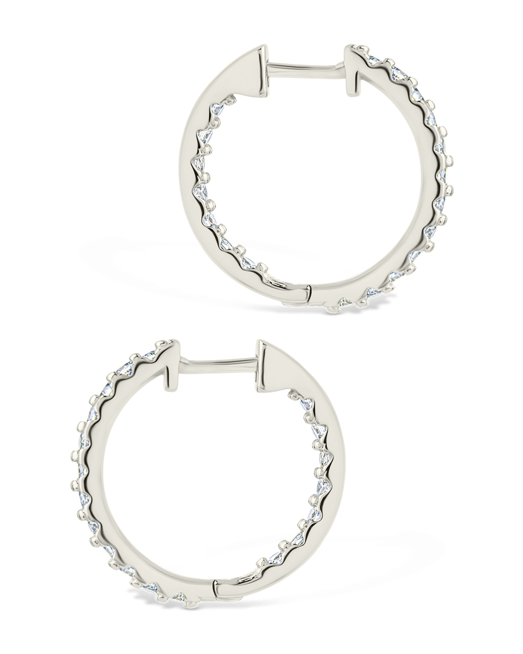 Sterling Silver Constance CZ Studded Statement Hoops
