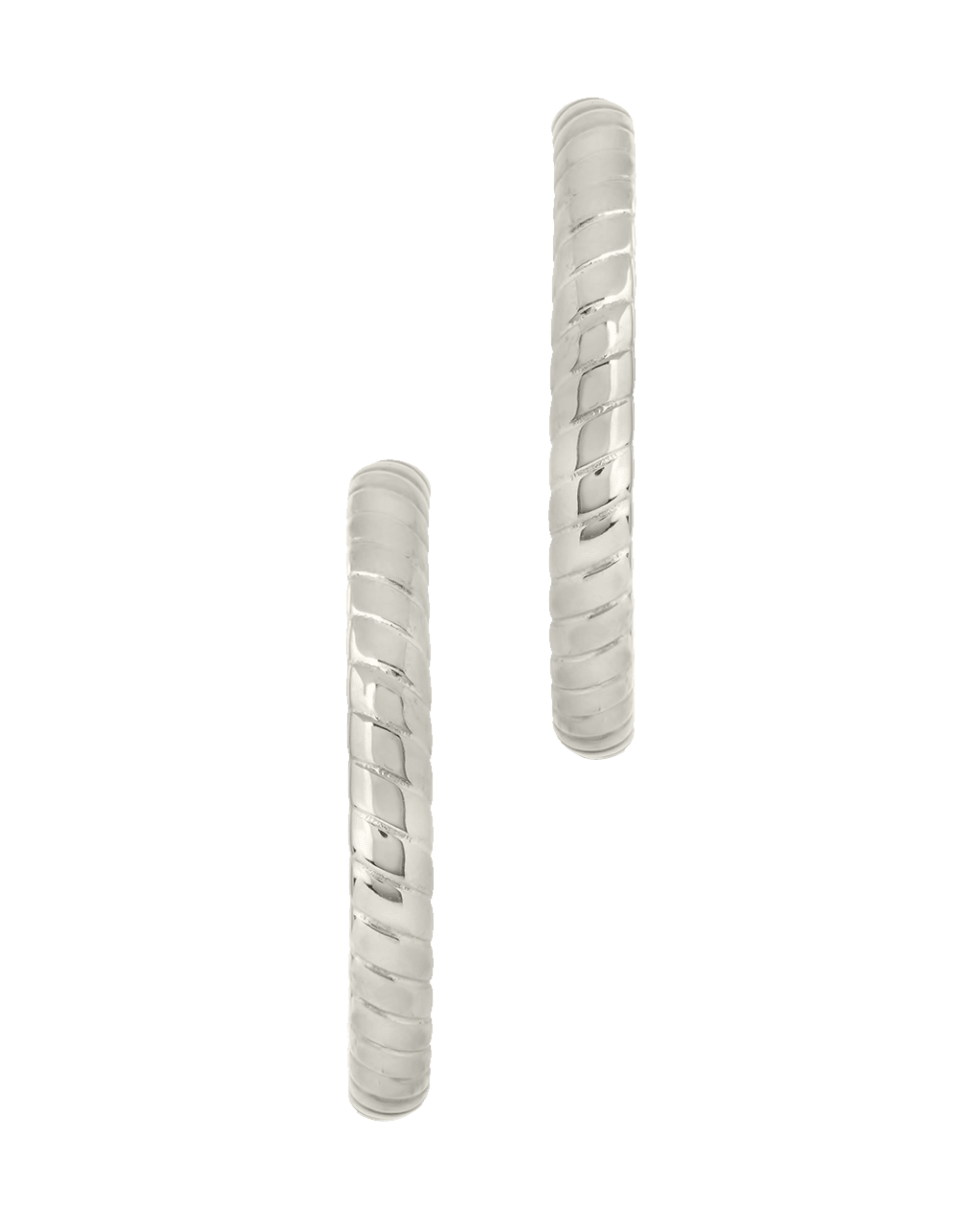 Everly Flat Herringbone Chain Hoop Earrings