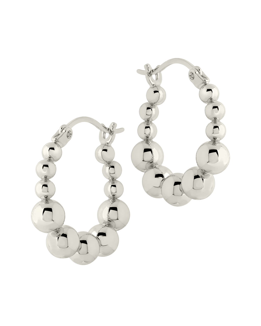 Graduated Bubble Sphere Hoop Earrings