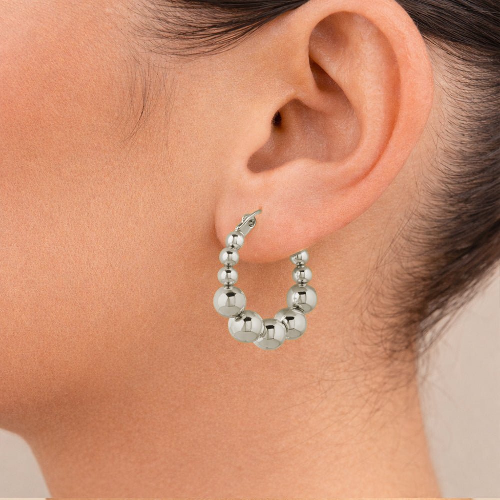 Graduated Bubble Sphere Hoop Earrings