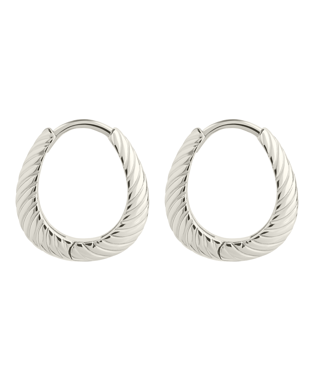 Fairley Oval Textured Micro Hoops