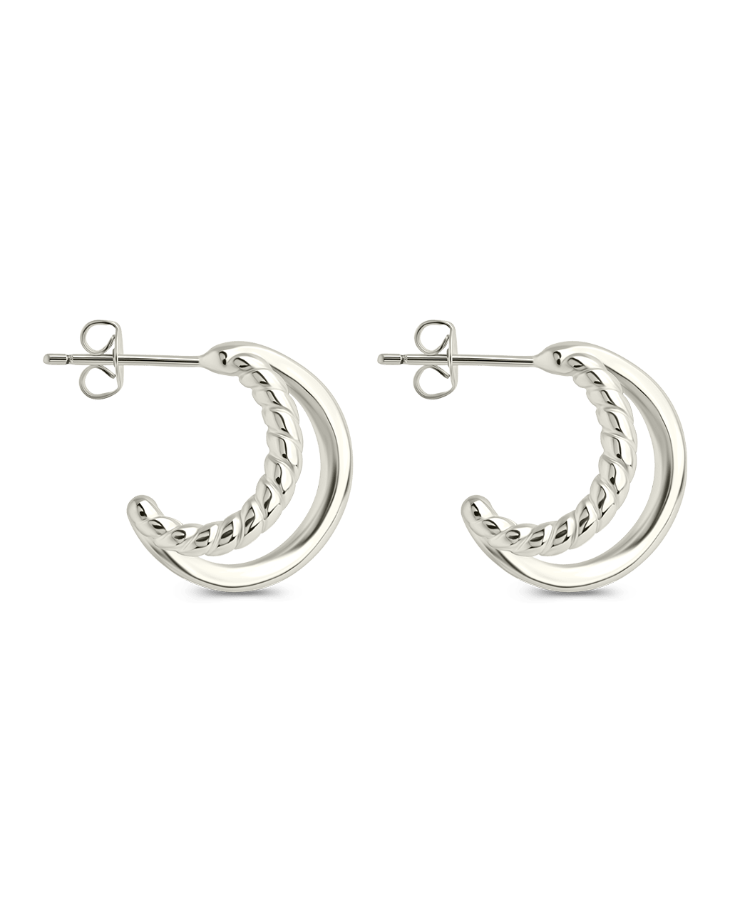 Arcadia Double Row Huggie Hoop Earrings