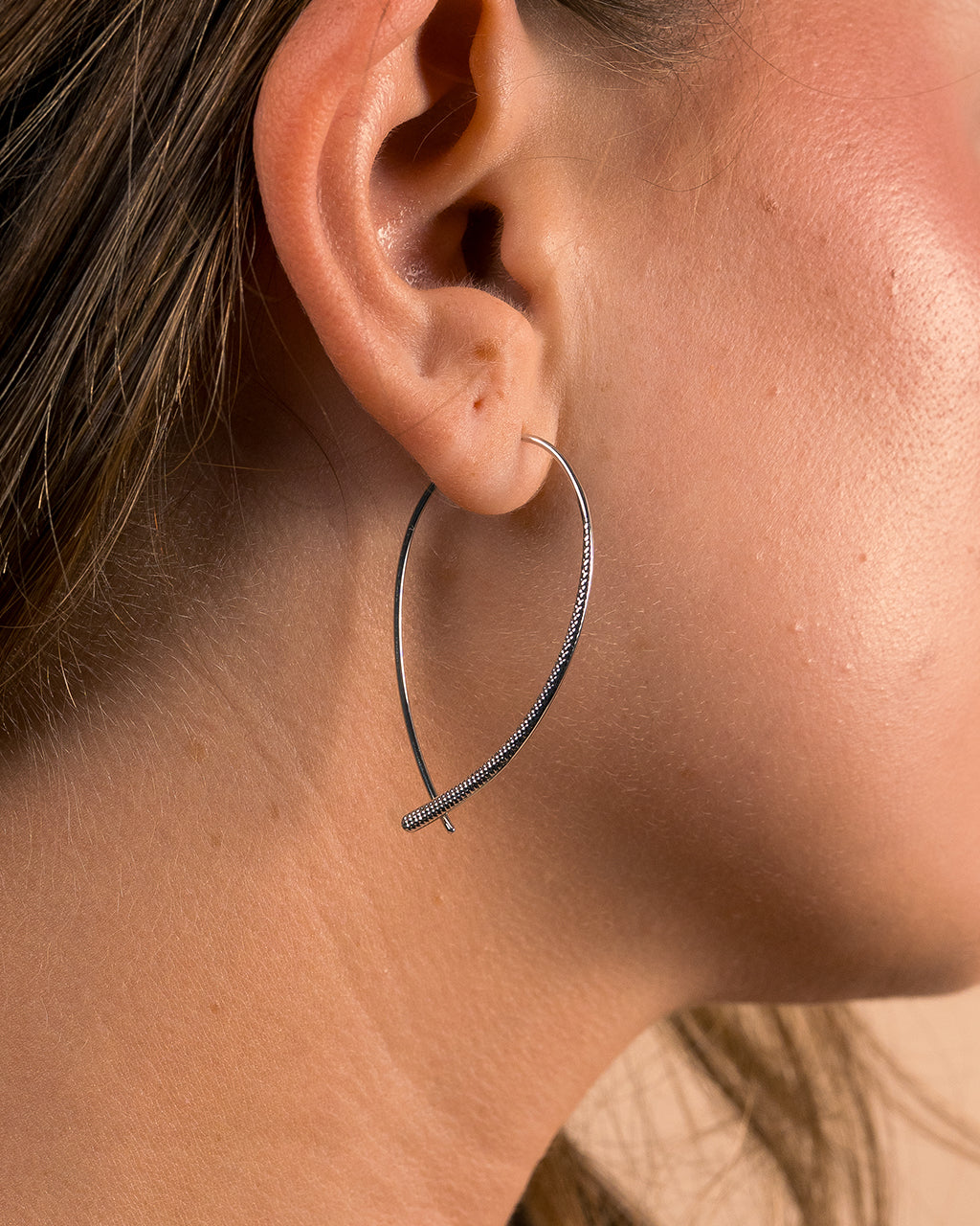 Textured Delicate Threader Hoop Earrings
