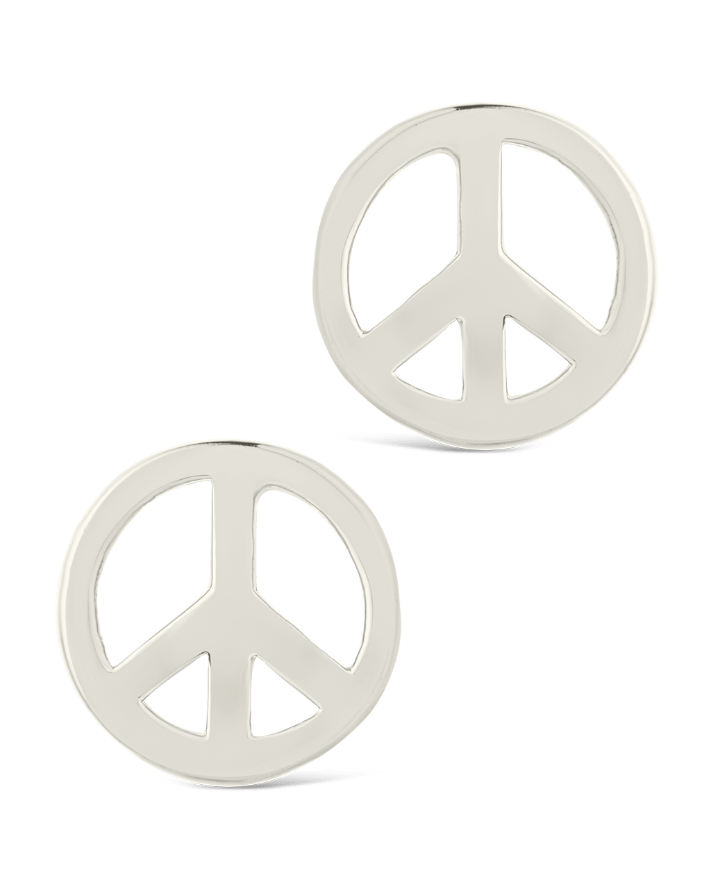 Sterling Silver Peace Sign Studs