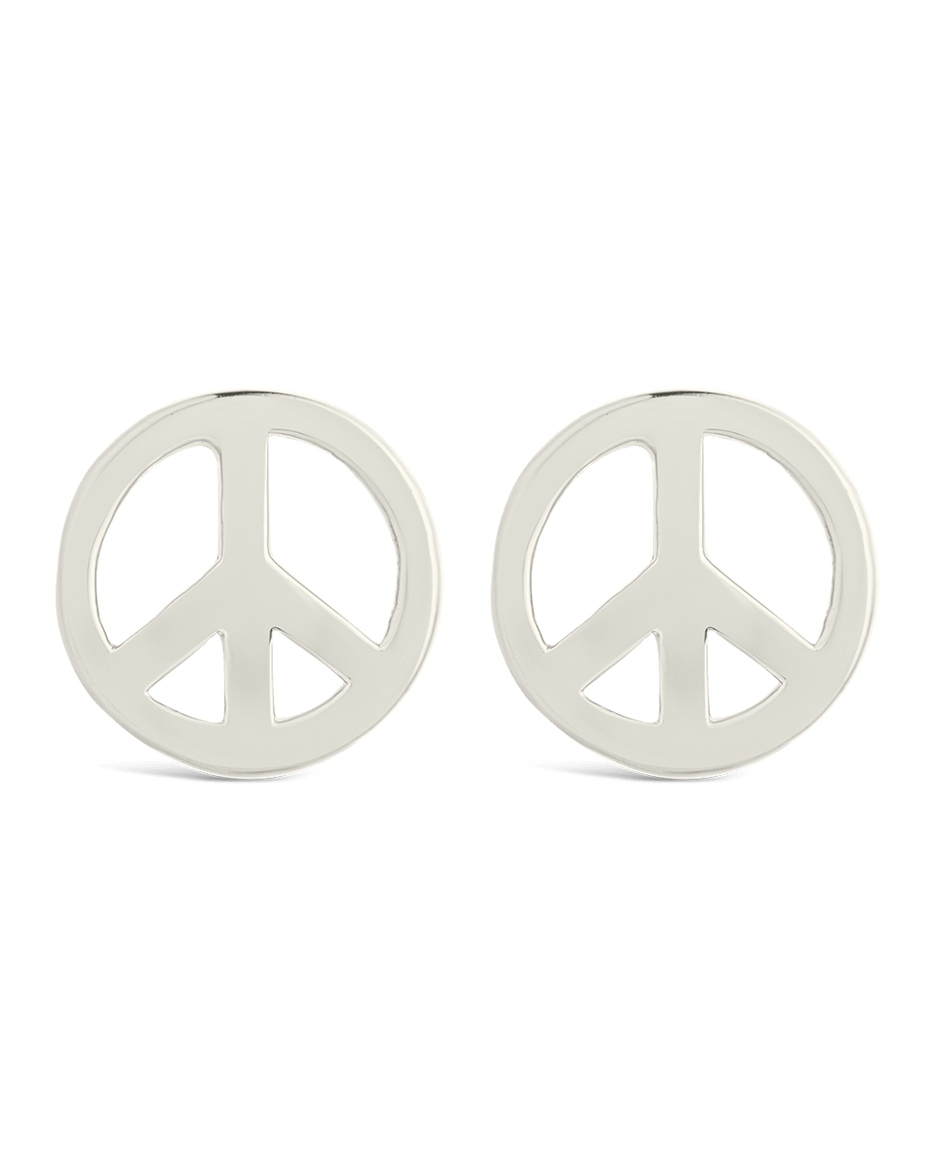 Sterling Silver Peace Sign Studs