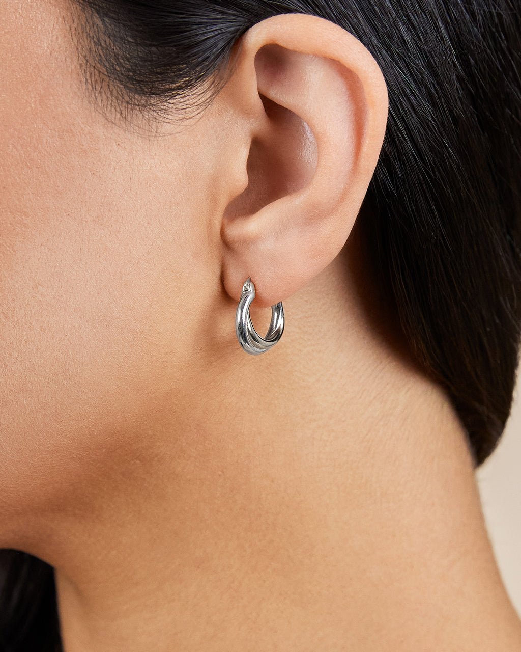 Sterling Silver Janice Twisted Hoop Earrings