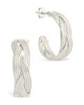 Sterling Silver Janet Ribbed Hoop Earrings