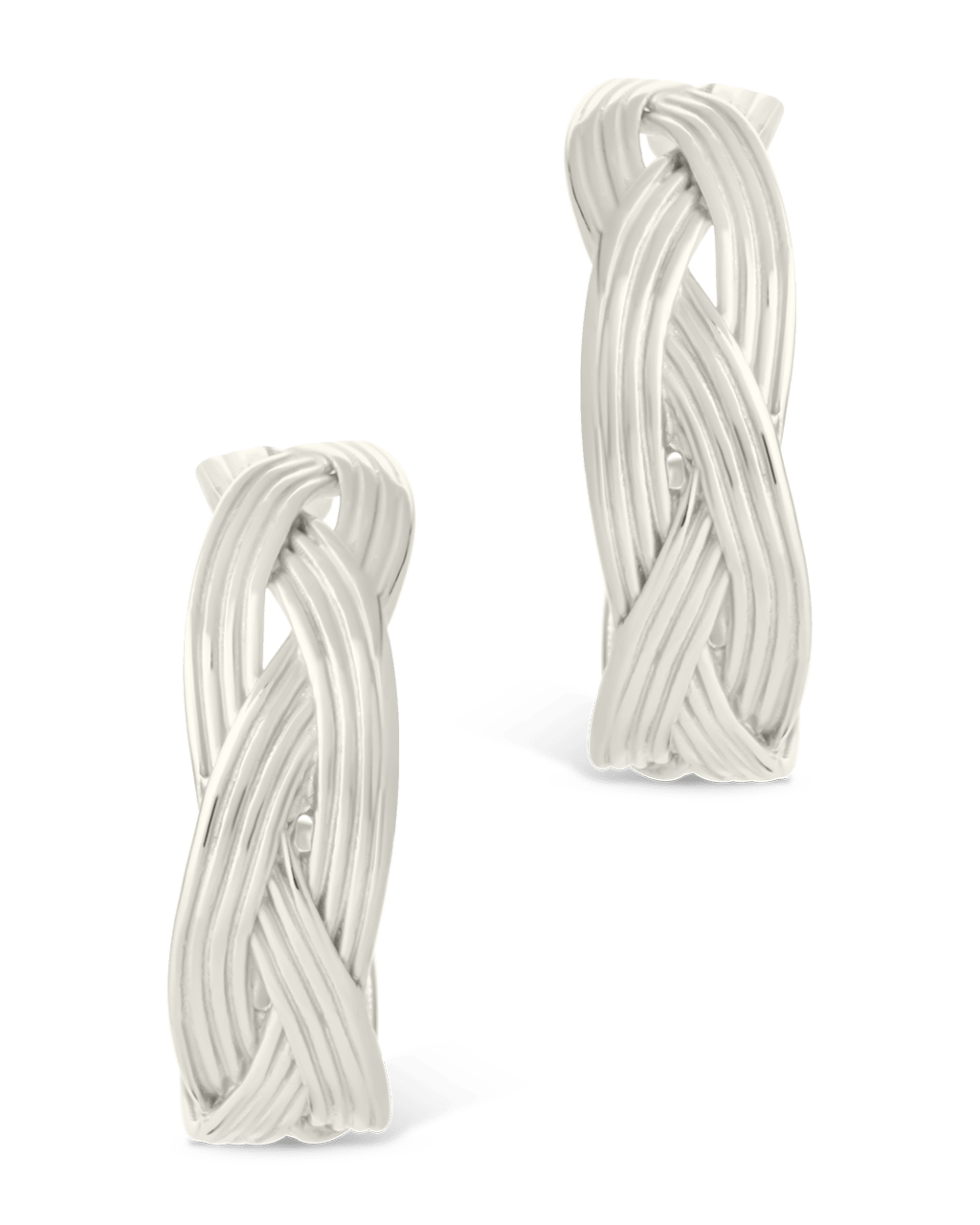 Sterling Silver Janet Ribbed Hoop Earrings