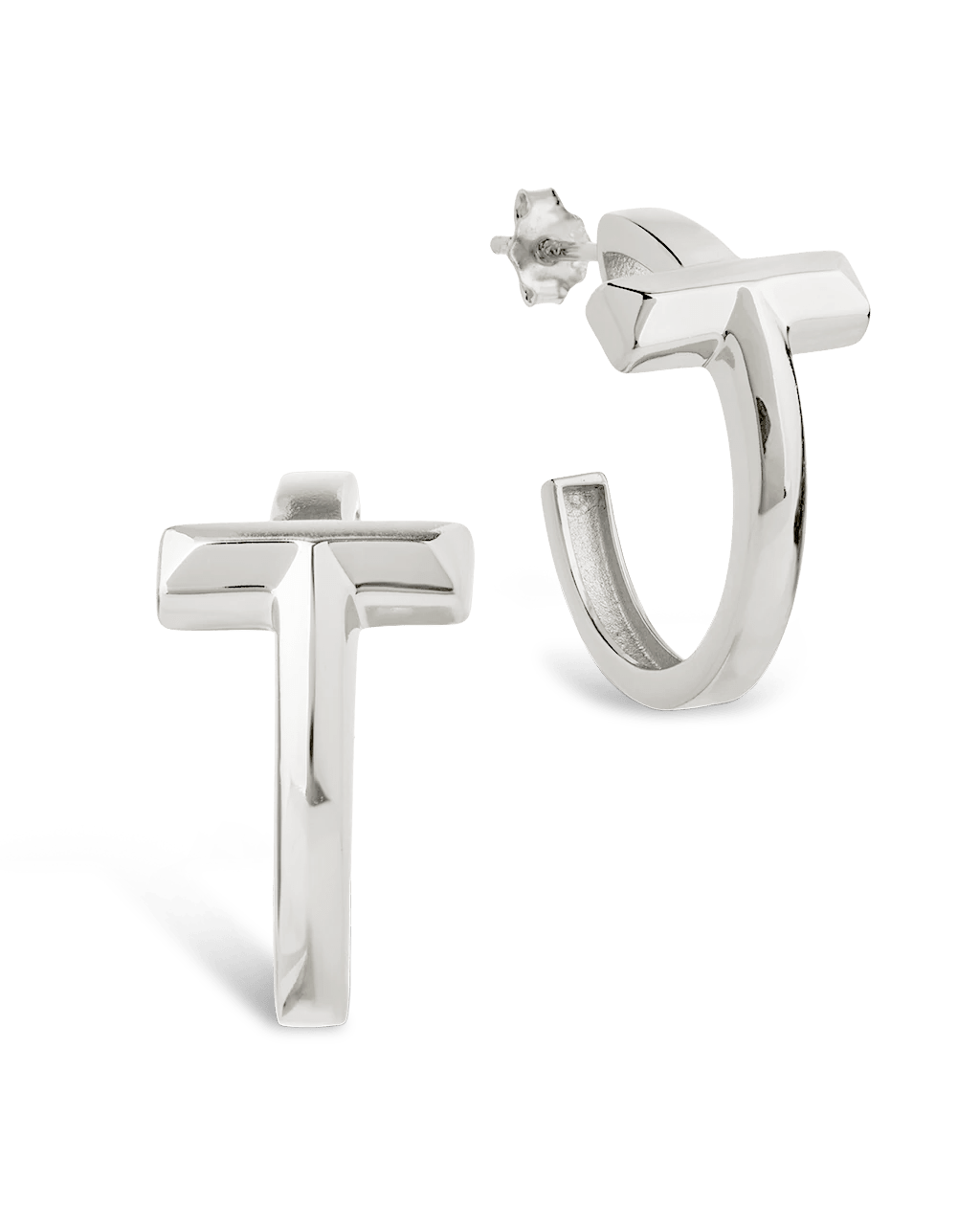 Sterling Silver Kaira Crossbar Hoops
