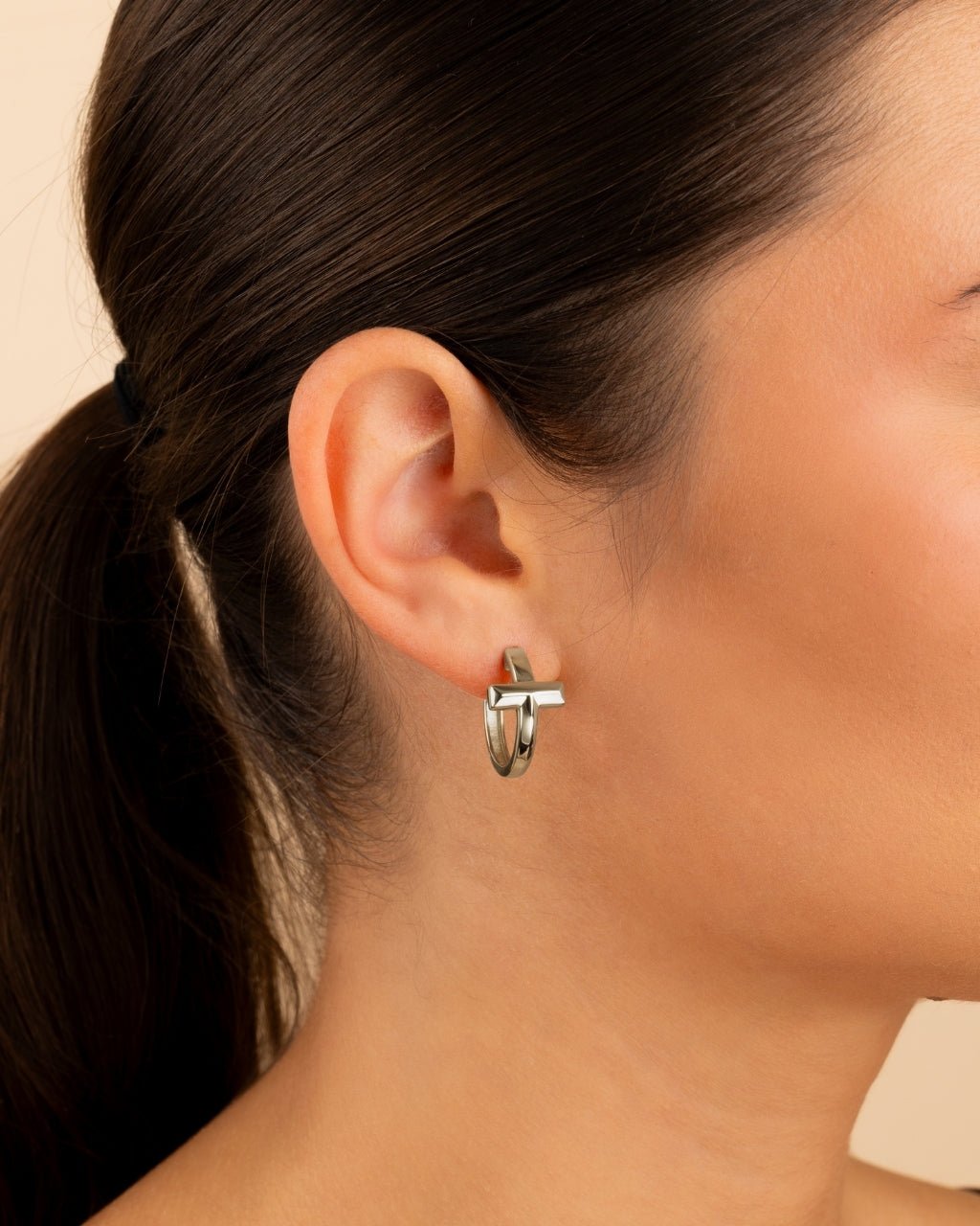 Sterling Silver Kaira Crossbar Hoops