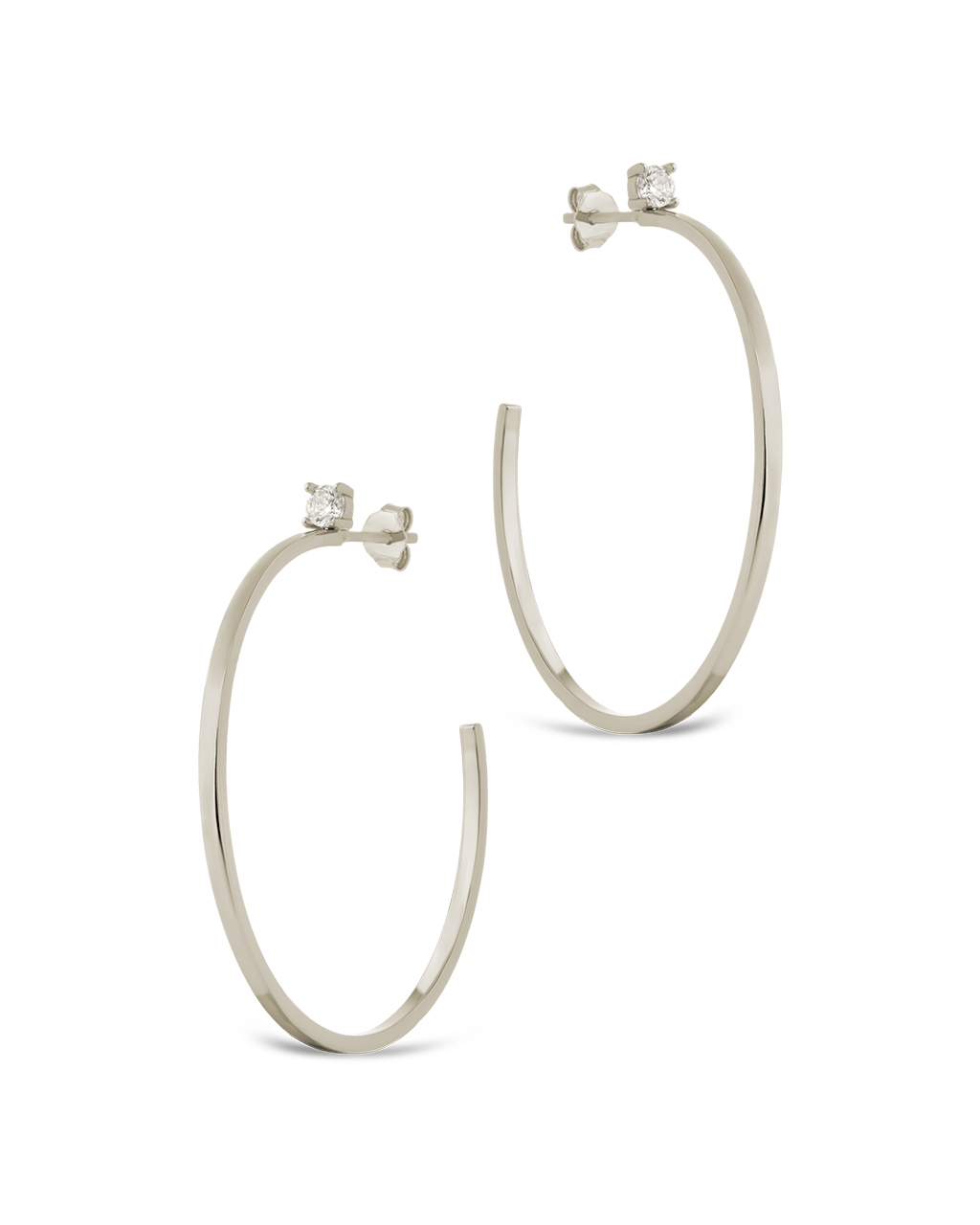 Sterling Silver Kamryn Luxe Stone Accent Hoops