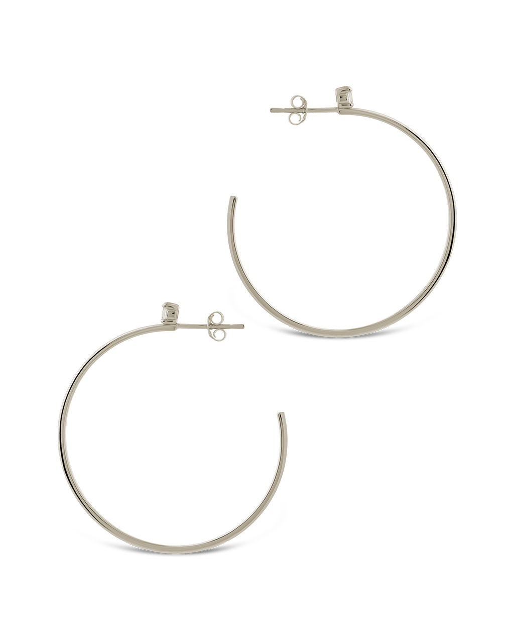 Sterling Silver Kamryn Luxe Stone Accent Hoops