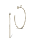 Sterling Silver Kamryn Luxe Stone Accent Hoops