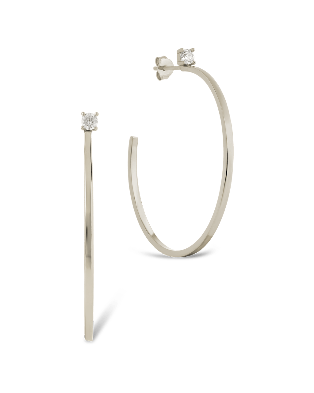 Sterling Silver Kamryn Luxe Stone Accent Hoops