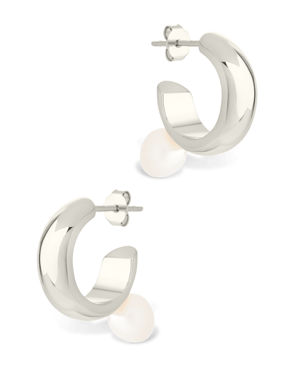 Sterling Silver Micki Pearl Drop Stud Earrings