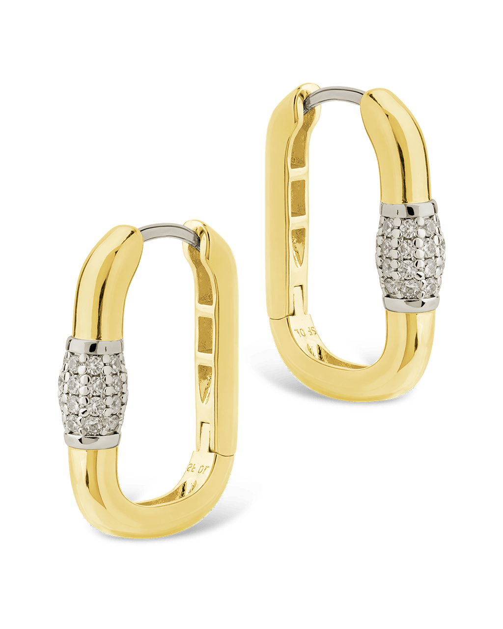 Tanya CZ Dualtone Carabiner Hoops