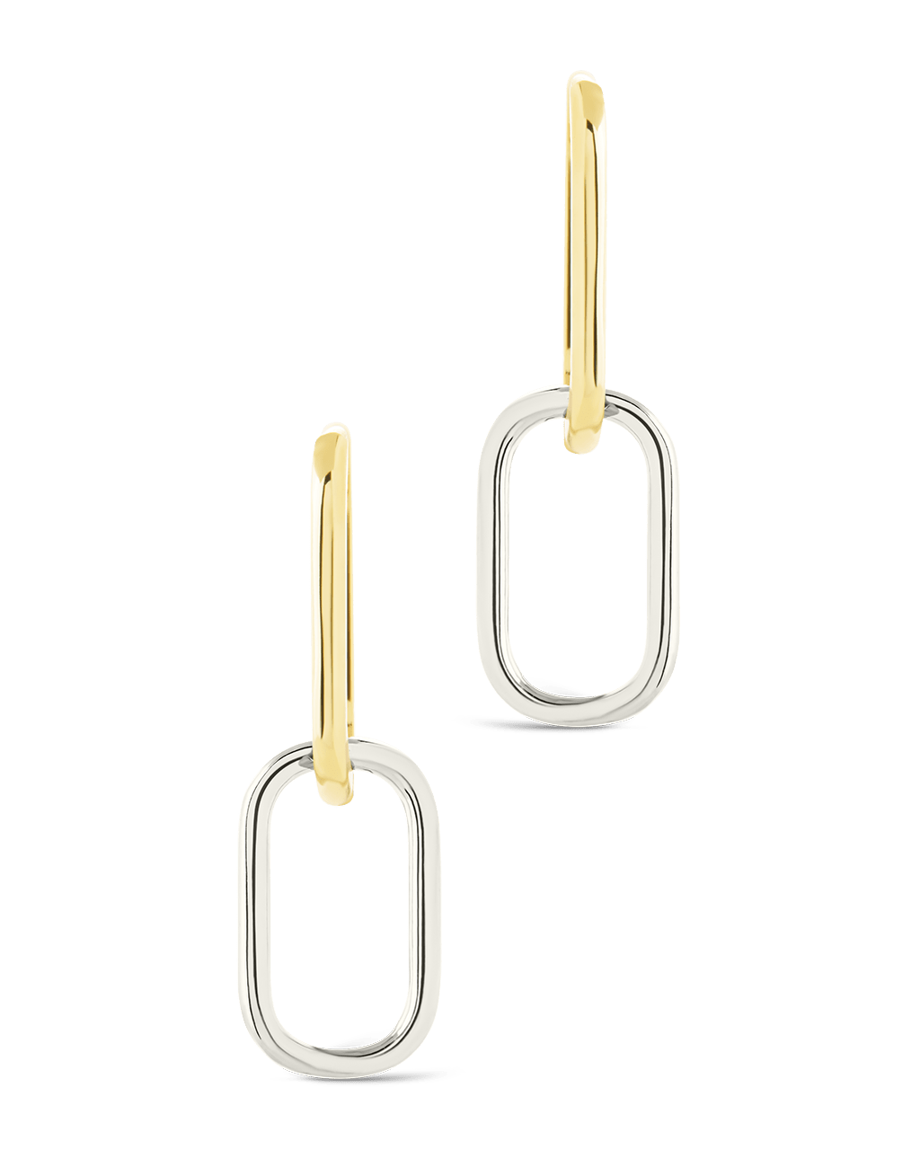 Sterling Silver Raleigh Link Drop Hoops