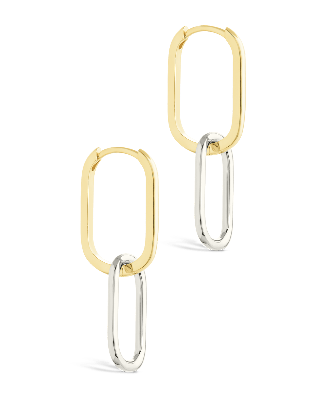 Sterling Silver Raleigh Link Drop Hoops