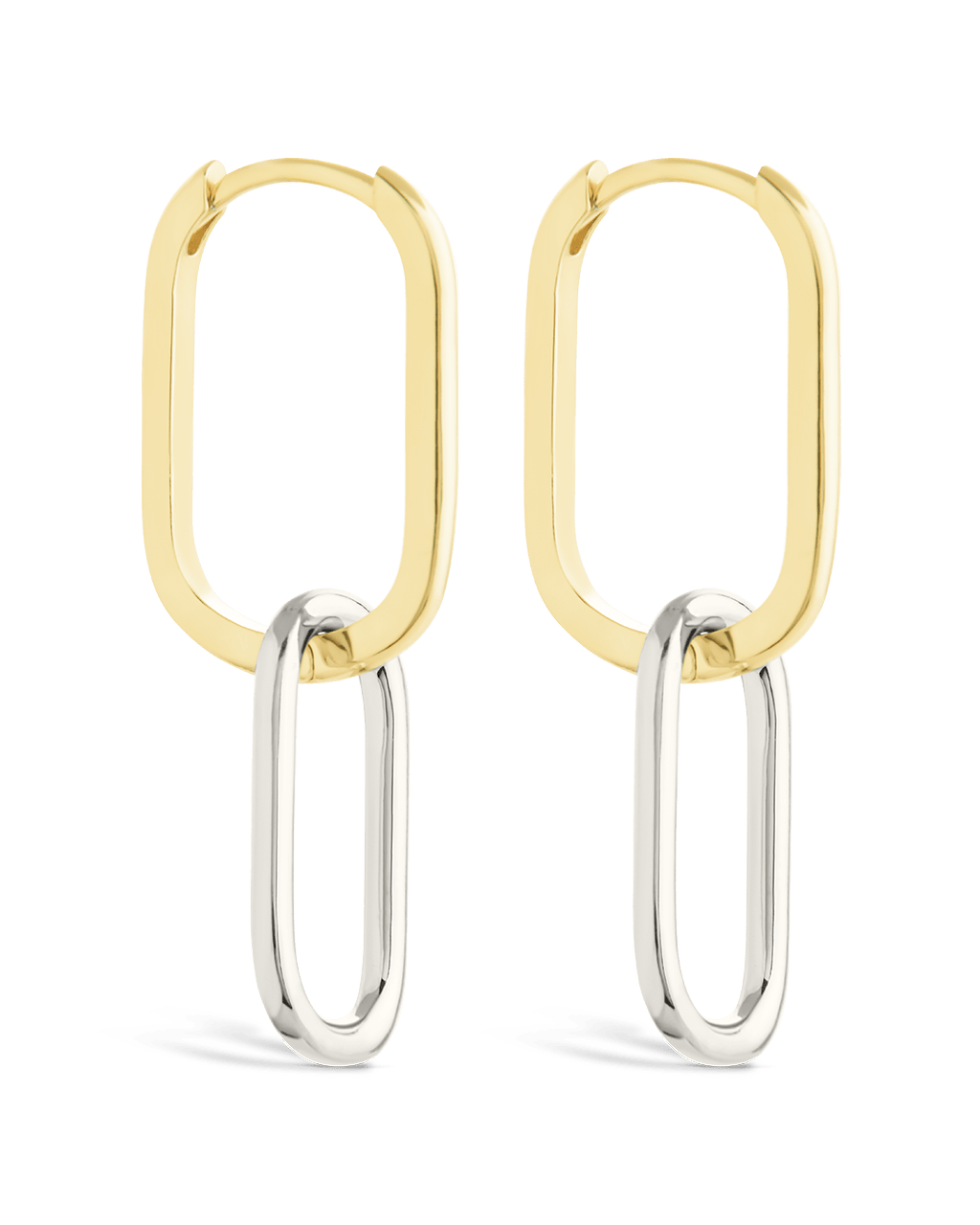 Sterling Silver Raleigh Link Drop Hoops