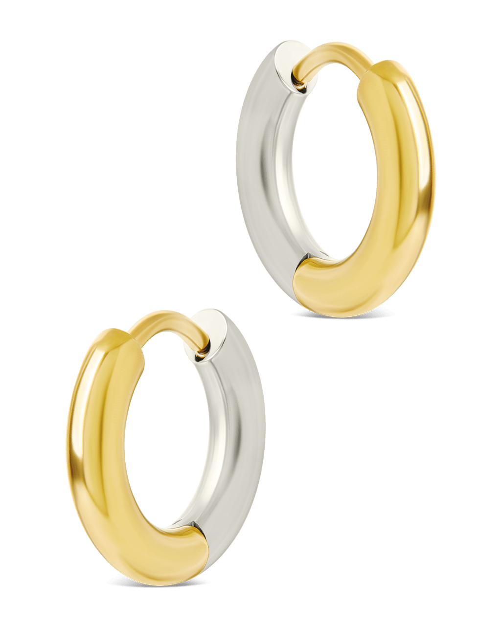 Cinzia Dual Tone Thin Micro Hoops