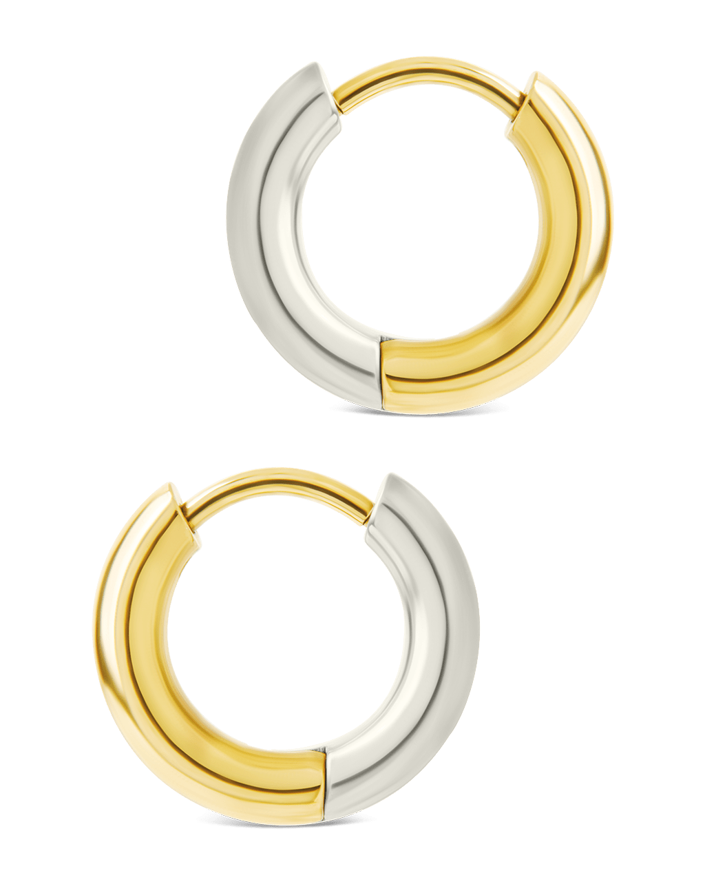 Cinzia Dual Tone Thin Micro Hoops