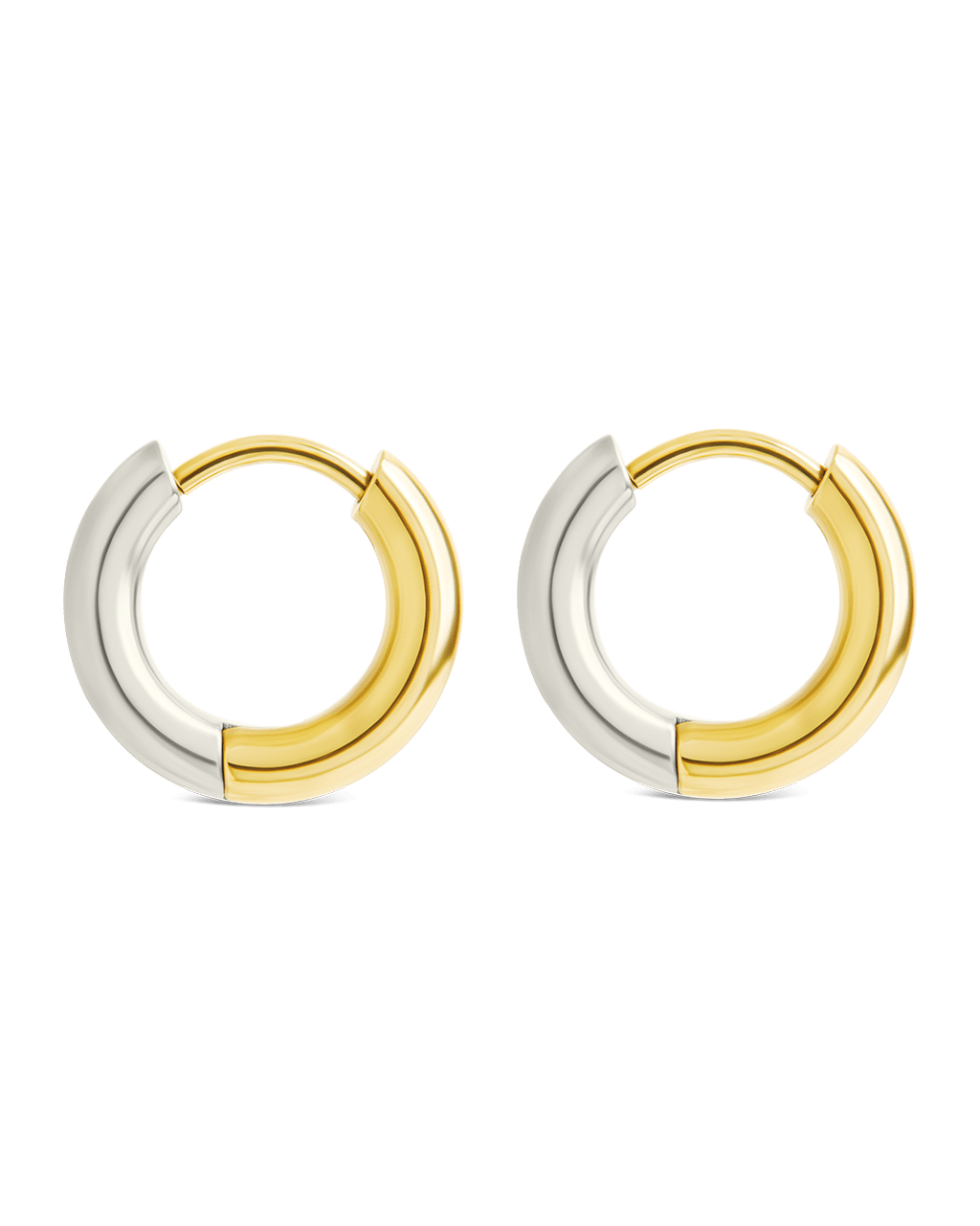 Cinzia Dual Tone Thin Micro Hoops