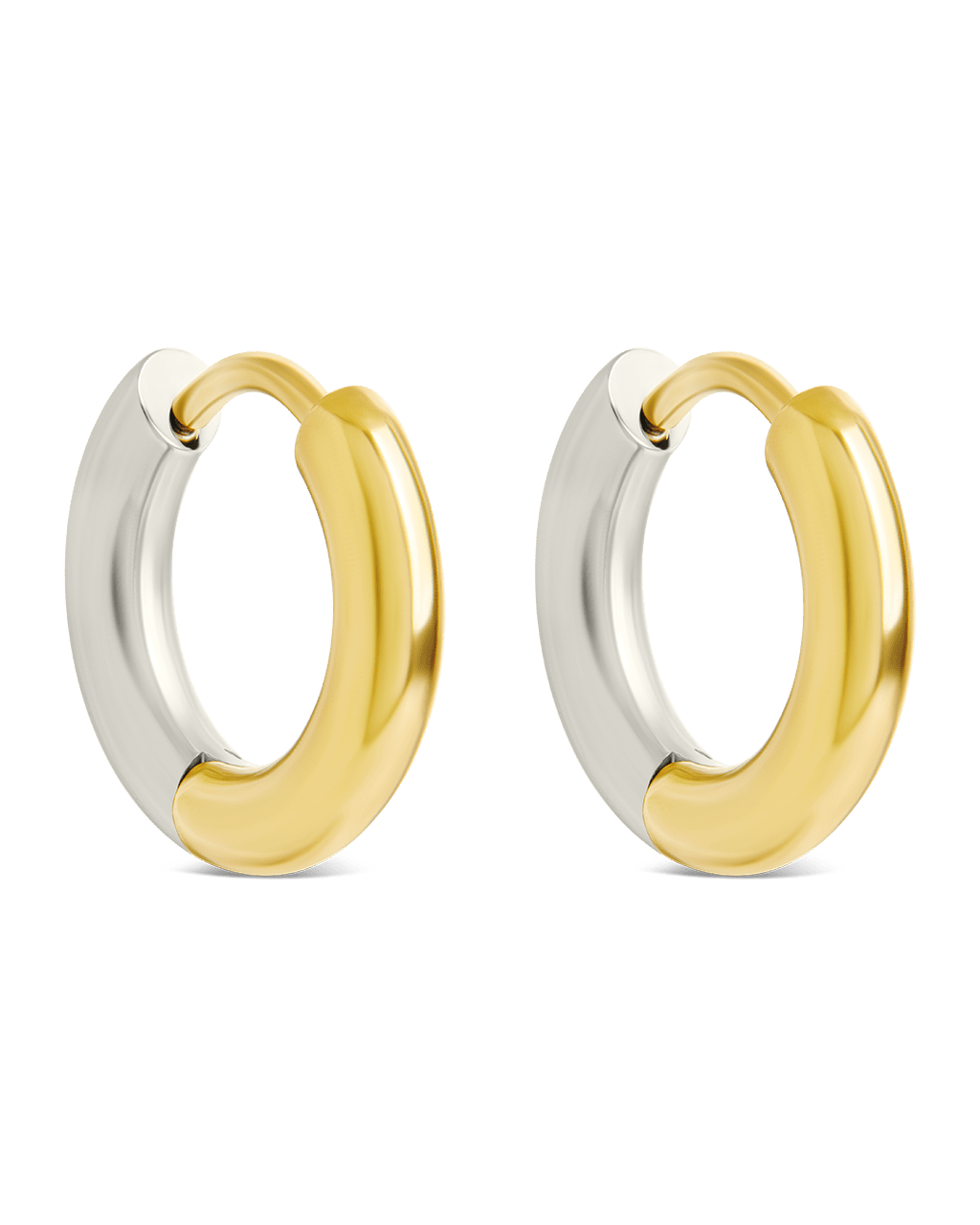 Cinzia Dual Tone Thin Micro Hoops