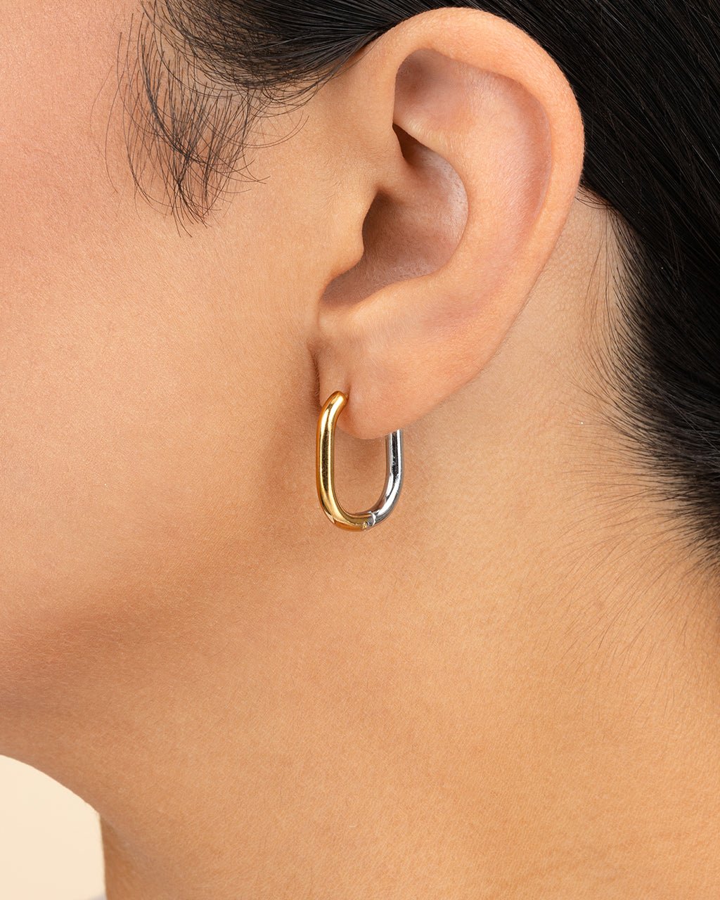 Dafne Dual Tone Oval Hoops