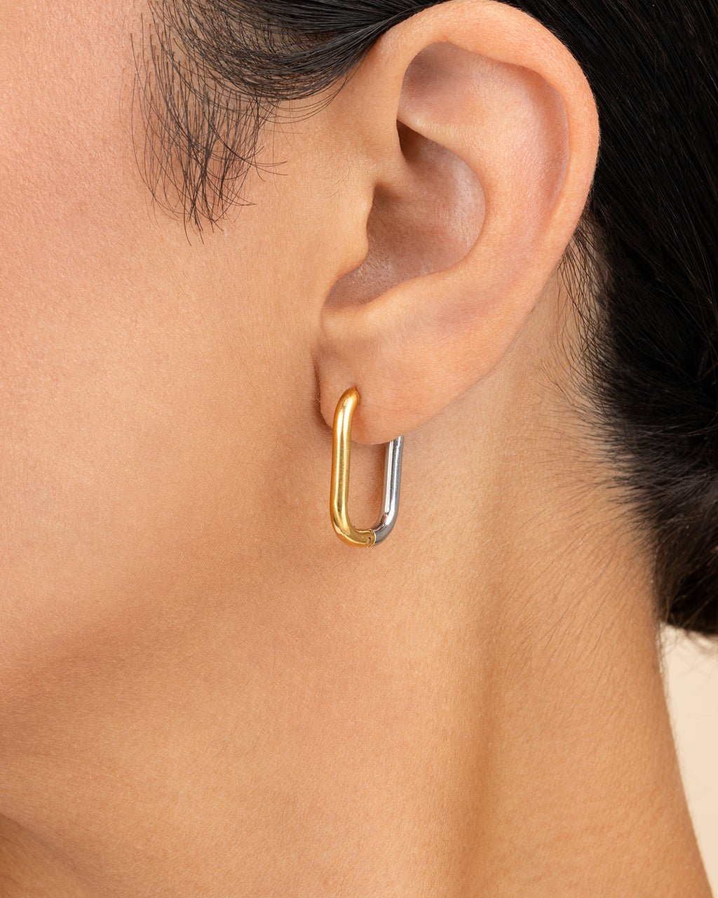 Dafne Dual Tone Oval Hoops